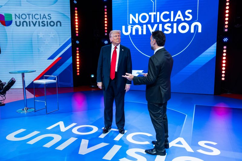 Trump tries softer tone but reprises false migrant claims at Univision town hall