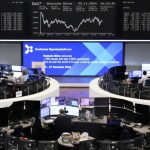 European shares settle at one-month high; French politics in focus